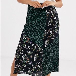 asos floral patchwork midi length skirt
